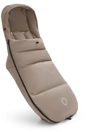 Bugaboo Performance Winter Fußsack für die kalte Jahreszeit, unverzichtbares Kinderwagen-Zubehör mit Kapuze und Zwei-Wege-Reißverschluss, Fußwärmer in Desert Taupe