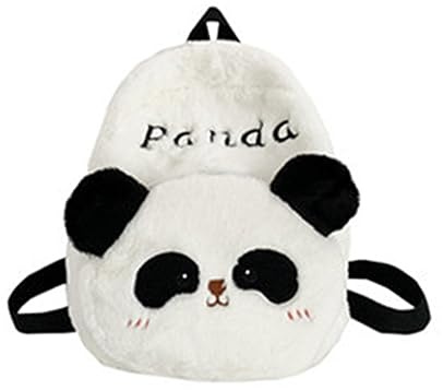 Newwyt Neuheit Panda Rucksack Niedliche Plüschtasche Kleine Pandaförmige Schultasche Verstellbarer Riemen für Kinder Mädchen Geburtstagsgeschenk