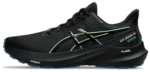 ASICS Herren Gt-2000 12 GTX Sneaker, Black/Illuminate Green, 41.5 EU