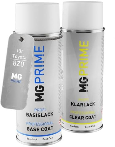 MG PRIME Autolack Sprühdosen Set für Toyota 8Z0 Nexa Blue Basislack Klarlack Spraydose 400ml