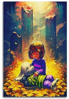 Quem Undertale Spiel-Poster, dekoratives Gemälde, Leinwand-Wandposter und Kunstdruck, modernes Familienschlafzimmer-Dekor-Poster, 20 x 30 cm