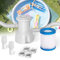 Evoio Pool Filter Pump Above Ground, 300 Gallons Swimming Pool Filters Cartridge Pumps, Electric Pools Water Pump for Pools Sand Cleaning Tool Set Pool Pumps