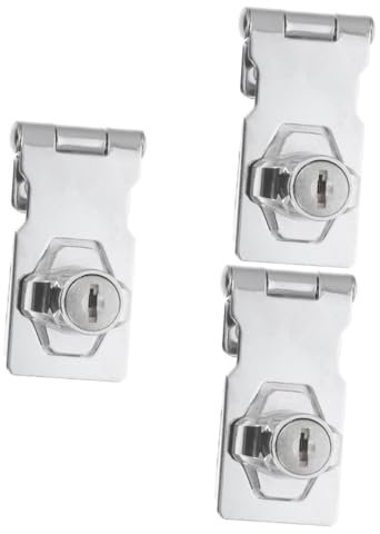 jojofuny 3 Pièces bouton de verrouillage à moraillon à clé cadenas à clé serrures de porte serrures à clé loquet de meuble lourd serrure de porte d'armoire serrure cave à vin Boucle le fer