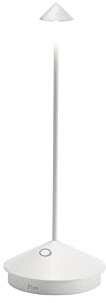 Zafferano, Pina Pro Lamp, Rechargeable Cordless Table Lamp with Touch Controls, Suitable for Interior and Outdoor, Dimmer, 2200-3000 K, Height 29 cm, White Colour