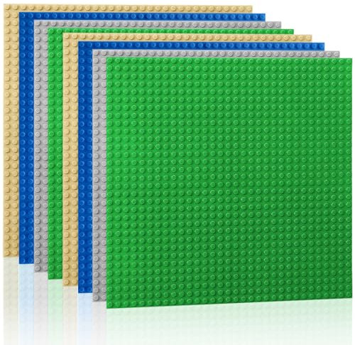 Juego de 8 Placas de construcción, Compatible con la mayoría de Las Marcas, 25 x 25 cm, Juguetes de construcción para niños