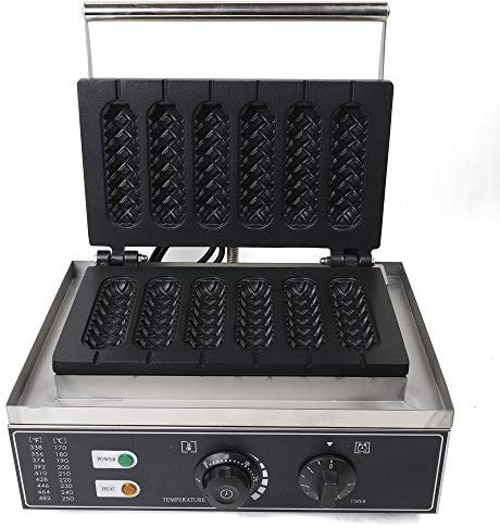 Gaufrier Électrique 1500W Bâton De Gaufre 6 Grilles Bâtonnets De Gaufres Machine à Gaufres en Acier Inoxydable pour Boulangeries Restaurants Cantines