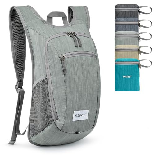 G4Free Kleiner Rucksack, 10/15 l, faltbar, leicht, verstaubar, Tagesrucksack, Reisen, Outdoor, Wandern, Schultertasche, grau, 20Liters