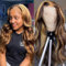 Ombre Lace Front Wig Human Hair 4/27 Highlight Honey Blonde 13x4 HD Transparent Lace Front Wigs Human Hair Pre Plucked Colored Glueless Body Wave Frontal Wigs for Women 150% Density 18 Inch