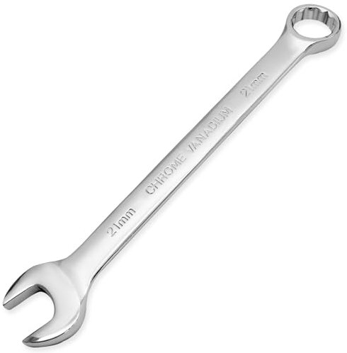 PHITUODA 21mm Metric Wrench Industrial Ratcheting Combination Wrench with 12-Point Design Chrome Vanadium Steel Gear Wrench