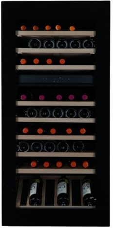 Vinata Cevedale Weinklimaanlage Einbau - Schwarz - Weinkühlschrank 65 Flaschen - 122.1 x 59.2 x 56 cm - Weinschrank Glastür