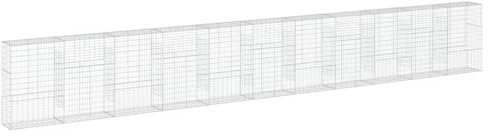 vidaXL Panier gabion avec couvercle 1100x50x150 cm fer galvanisé, mur en gabion, mur de soutènement en gabion, clôture en gabion, gabion, cage gabion