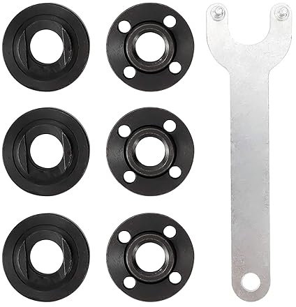 Leapiture 7Pcs Grinder Flange Angle Wrench Lock Nut Metal Spanner Power Tool Replacement Part Durability Wear Proof for DW