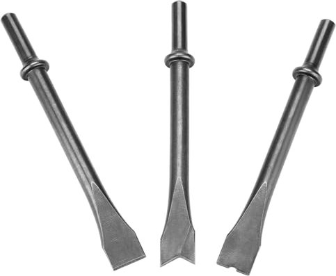 3pcs Extra Long Shank Air Hammer Chisel Set, Premium Material Universal Size for Masonry, Concrete Demolition with Pneumatic Tool