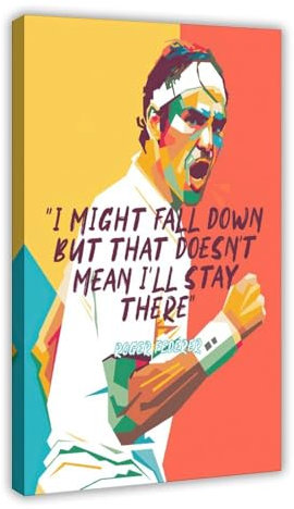 HRJHE Poster mit Sport-Tennisstern Roger Federer (11), Leinwandposter, Wandkunst, Dekordruck, Bild, Gemälde für Wohnzimmer, Schlafzimmer, Dekoration, 60 x 90 cm