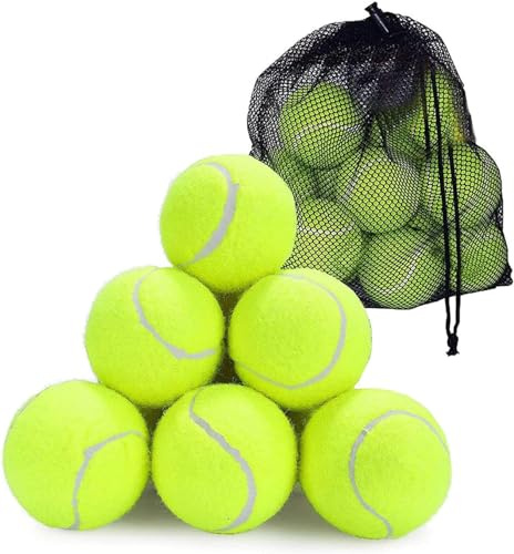 MantraRaj Tennis Balls With Mesh Carrying Bag Ideal for Sports Play, Practice, Pet Play, Dog Training, Throwing Machine & All Court Sturdy & Durable Types Adults Children Exercise