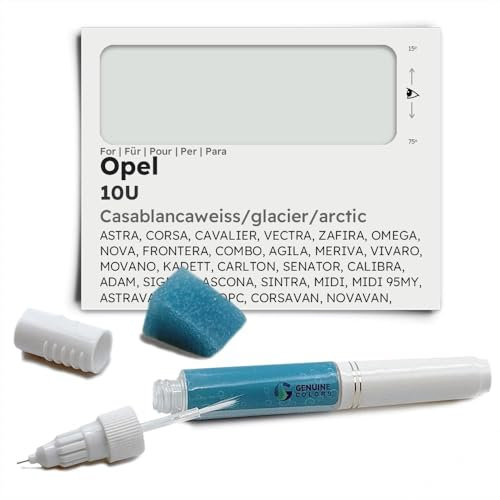 Genuine Colors Lackstift CASABLANCAWEISS GLACIER ARCTIC WHITE 10U für Opel Weiß ASTRA CORSA CAVALIER VECTRA ZAFIRA OMEGA NOVA FRONTERA COMBO AGILA MERIVA VIVARO MOVANO KADETT CARLTON SENATOR CALIBRA A