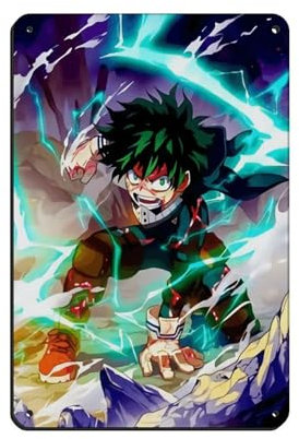 HRJHE My Hero Academia Anime-Poster (5) Blechschild, Vintage, Metall, Pub, Club, Café, Bar, Zuhause, Wandkunst, Dekoration, Poster, Retro, 20 x 30 cm