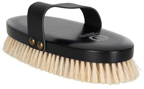 Imperial Riding Weiche Bürste IRH, besonders sanfte Pferdebürste mit weichen Rosshaarborsten, schonende Fellpflege für natürlichen Glanz & stilvollen Stall-Look, Schwarz