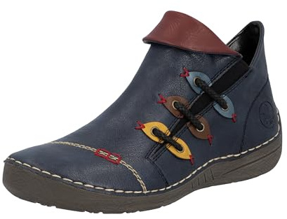 Rieker 72581, Stivali Corti Donna, Blu, 37 EU