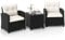 LIFEZEAL Ensemble Mobiliers de Jardin 3 Pièces, 2 Fauteuils en Rotin PE avec Coussins et Table Basse Carrée en Verre Trempé, Intérieur Extérieur, Terrasse, Patio, Charge 180/75 kg (Blanc)