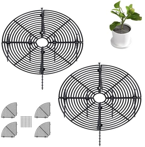 BOBOZHONG Rejilla para macetas,2 Piezas Protector de Suelo para macetas,Rejilla Protectora para Plantas,Cobertizo para Macetas para Gatos,Perros,Mascotas o Niños,30 cm de diámetro