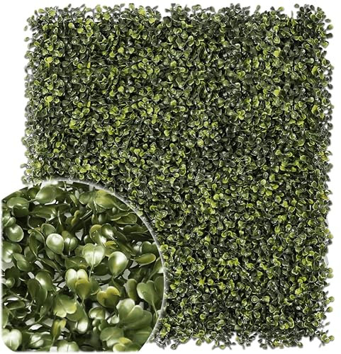 KRUMAD Künstliche Pflanzenwand 60x40 cm, Wandpaneel Buchsbaum, Green Wall, Pflanzenwand Balkon, Kunstpflanze Wandpaneele, Geruchlos, Dunkelgrün