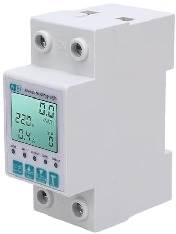 WiFi Smart Energy Messgerät, AC 63A 80V Bis 400 V Smart Watt Messgerät mit App -Fernbedienung und Sprachsteuerung, Speicherfunktion, Energiemesser Energy Monitor für Home