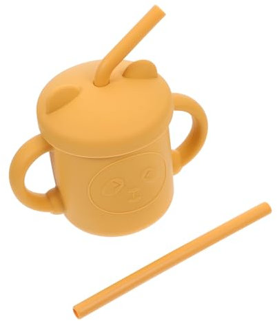 LOLIPPYY Gobelet Silicone Ours Avec Tasse Apprentissage Pour Garçon Fille Facile à Transporter Léger Et Flexible