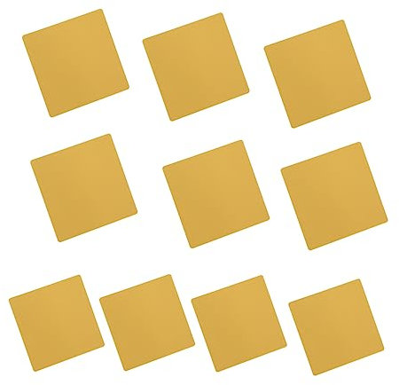 SHINEOFI 10 Stück Wandaufkleber Wanddekoration für Zuhause Quadratische Spiegelfolie Selbstklebend für Fliesen Wände Türen Goldfarben