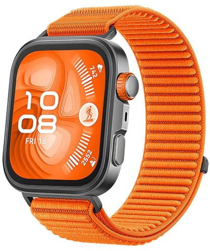 GIOPUEY Correas Compatible con Huawei Watch Fit 4 Pro/Fit 4/3, Correa tejida de nailon suave [unisexo] [Transpirable] - Orange