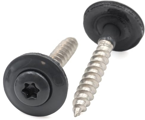 50 Spenglerschrauben 4,5x45mm Edelstahl VA A2 V2A Anthrazit RAL 7016 Torx | 2tlg. EPDM Dichtscheibe 15 mm, Befestigung für Trapezblech, Wellplatten, Profilplatten, Wellblech, Lichtplatten