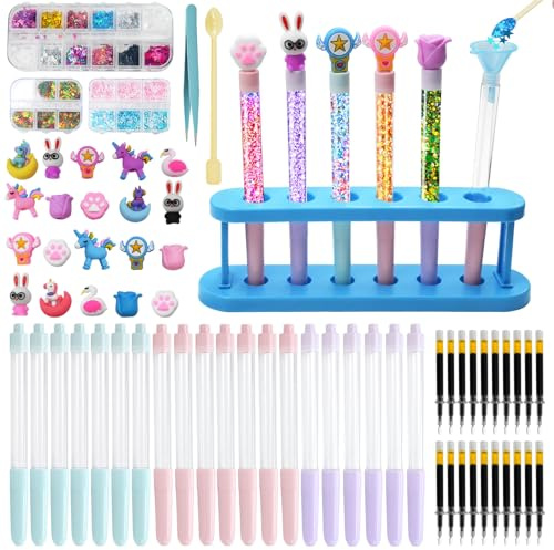 JASFLY 20 Stifte Selber Machen Set + 72 Zubehör, Bastelset Kindergeburtstag ab 6 Jahre Kindergeburtstag Basteln, Kreativspielzeug Einschulung Geschenke für Mädchen Junge ab 6-12 Jahre