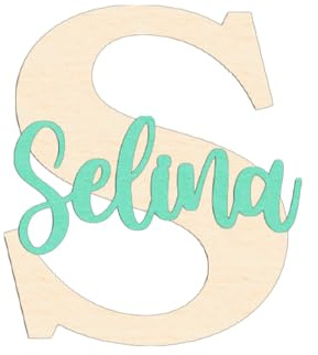 Holzschild mit Name & Anfangsbuchstabe – personalisiertes Namensschild für Kinderzimmer, Türschild aus Birke – Name in Wunschfarbe – Deko Geschenk Baby Mädchen Junge – 15 cm, 20 cm, 25 cm, 30 cm