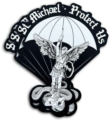 Brothers in Arms - Sticker „St. Michael“ – 3er Set – Premium Vinyldruck – 10cm x 8cm – wasserfeste Aufkleber für Trinkflaschen, Spinttüren etc. – Bundeswehr- & Militär Design