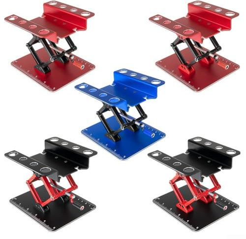 Yuanpgky Höhenverstellbare ferngesteuerte Auto-Werkbank mit Wipparm und Messskala für 1/18, 1/10, 1/12, 1/14, 1/16, 1/18 und 1/24 RC-Fahrzeuge aus (rot)