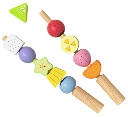 Farb-Lernspiel für Kinder | Frühes Lernspiel - Holzperlen Stapelspielzeug,Geburtstag, Ferien, Kindergarten, Vorschule & Kita