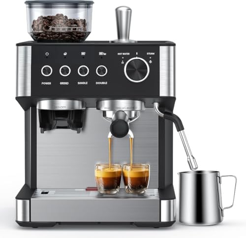 COWSAR Espressomaschine mit integriertem Mahlwerk, 15 Bar Drucksystem