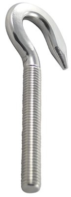 Yacht Steel Hakenschraube mit Linksgewinde M12 aus Edelstahl AISI 316/A4