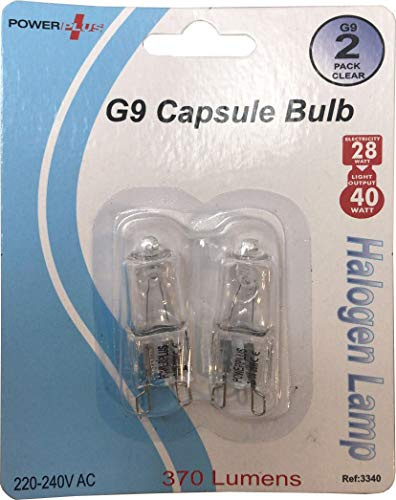 G9 2PACK Halogen Bulb Clear Capsule 28 Watt, 40 Watt