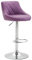 CLP Sgabello Design Imbottito Lazio in Similpelle I Sgabello Girevole con Poggiapiedi I Sedia Alta Cucina Regolabile 83-104 CM, Colore:Viola, Colore del Telaio:Cromo