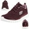 Skechers Women's Graceful Get Connected Sneaker, Wine Mesh/ Lavender Trim, 5 UK