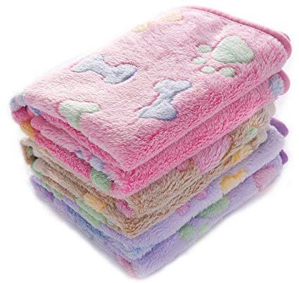 luciphia Hundedecke Katzendecke Waschbar, 1 Pack 3 Decken für Kleine Mittlere Hunde Katzen, Kuscheldecke Hund Flauschig Weiche Warme Fleece Haustier Decken, Hundedecke für Unterwegs, Sofa 104 * 76CM