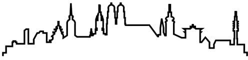 Samunshi® München Skyline Wandtattoo Silhouette schwarz