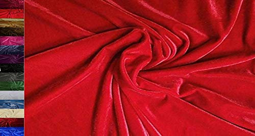 Stoffbook ROT EDEL BI-Stretch SAMTSTOFF NICKISAMT Stoff GLAMOURÖS Stoffe, B804(rot)