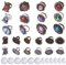SUNNYCLUE 24 Stück 12 Stile 2 Farben Gemischte Einstellbare Ringrohlinge cabochon ringe rohlinge Einstellungen Mit 12 Stile Klarglas Cabochons Oval Rund Für Die Ringherstellung, Antike Silberbronze