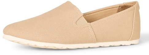 Amazon Essentials Calzado Plano Informal de Lona sin Cordones Mujer, Gris Topo, 38.5 EU