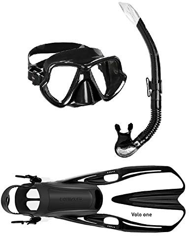 Mares Wahoo + Volo One Schnorchelset (schwarz-weiß, L/XL (44-47))