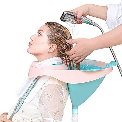 Kaibrite - Lavabo mobile pour cheveux - Lavabo arrière pliable avec tuyau d'évacuation pour salon, personnes âgées, femmes enceintes