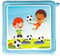 MeinBaby123® Schutzfolie kompatibel mit Toniebox | Schutzcover selbstklebend | Aufkleber passgenau I Folie Sticker I Musikbox Zubehör | Zwei Jungs Spielen Fußball