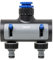 TATAY 2-Wege-Verteiler Premium, Für 1/2, 3/4 und 1 Wasserhähne, Universalverbinder, Regulator, Sonnenschutz, Einfache Installation, Grau - Schwarz